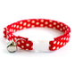 Pet Collar - "Red Dots" - Cat Collar Breakaway /Non Breakaway / Cat, Kitten, Small Dog, Little Pets Sizes