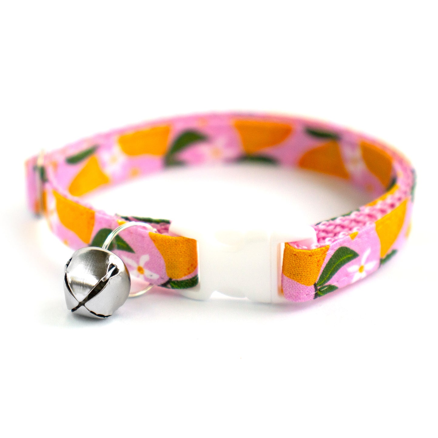 Pet Collar - "Pink Lemon" - Cat Collar Breakaway /Non Breakaway / Cat, Kitten, Small Dog, Little Pets Sizes