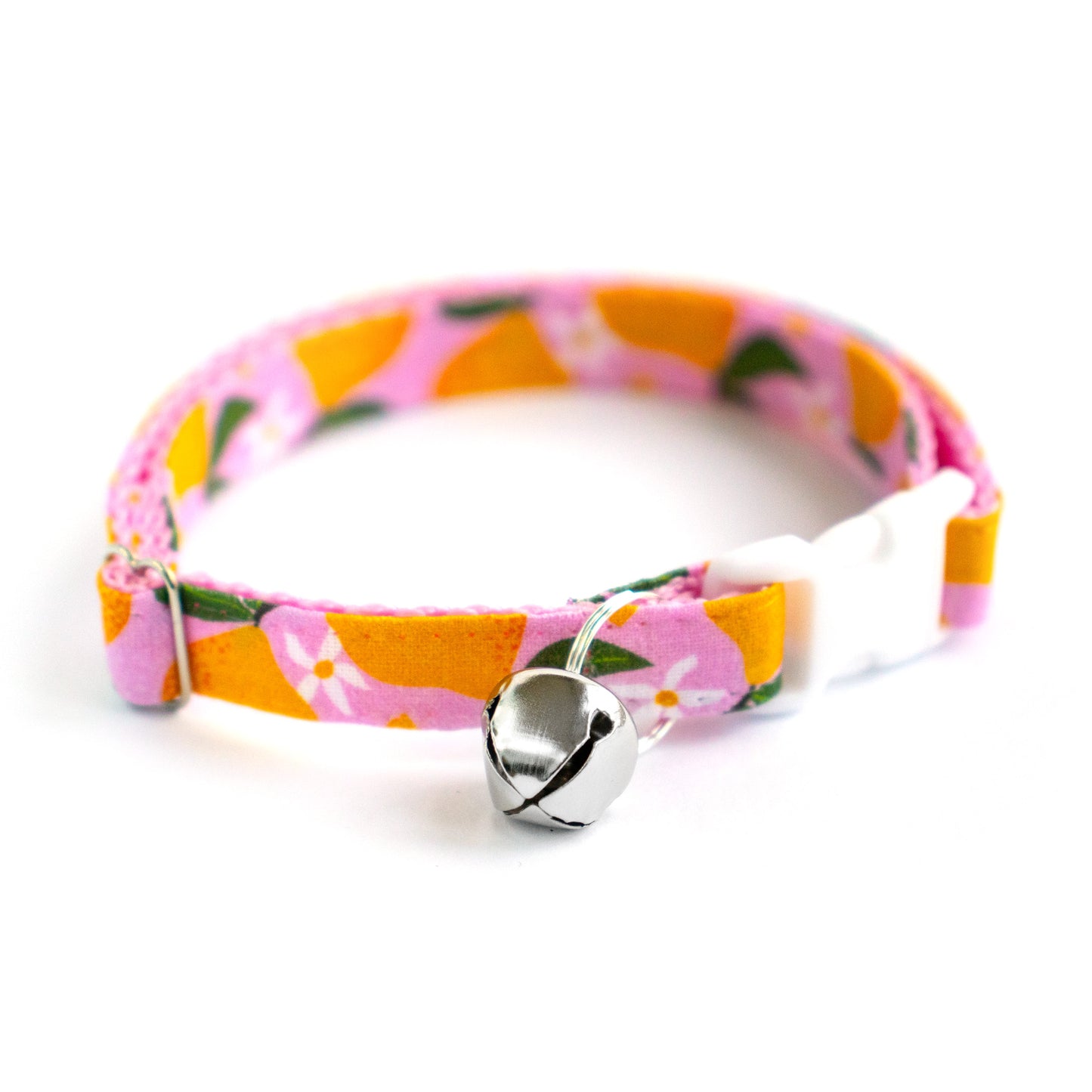 Pet Collar - "Pink Lemon" - Cat Collar Breakaway /Non Breakaway / Cat, Kitten, Small Dog, Little Pets Sizes