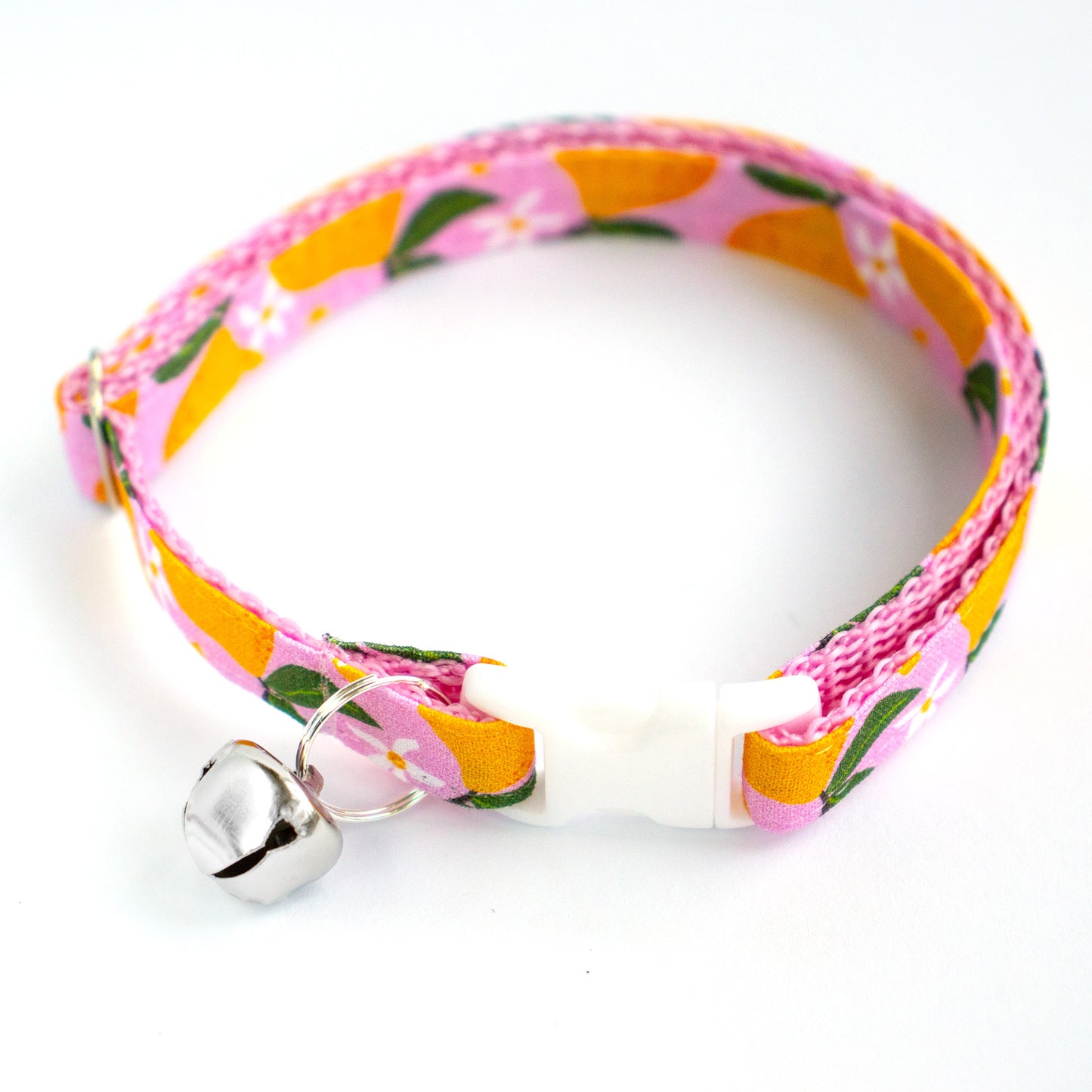 Pet Collar - "Pink Lemon" - Cat Collar Breakaway /Non Breakaway / Cat, Kitten, Small Dog, Little Pets Sizes