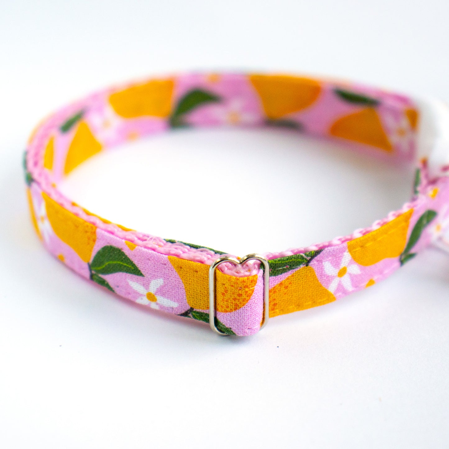 Pet Collar - "Pink Lemon" - Cat Collar Breakaway /Non Breakaway / Cat, Kitten, Small Dog, Little Pets Sizes