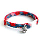 Pet Collar - "Blue Red Flowers" - Cat Collar Breakaway /Non Breakaway / Cat, Kitten, Small Dog, Little Pets