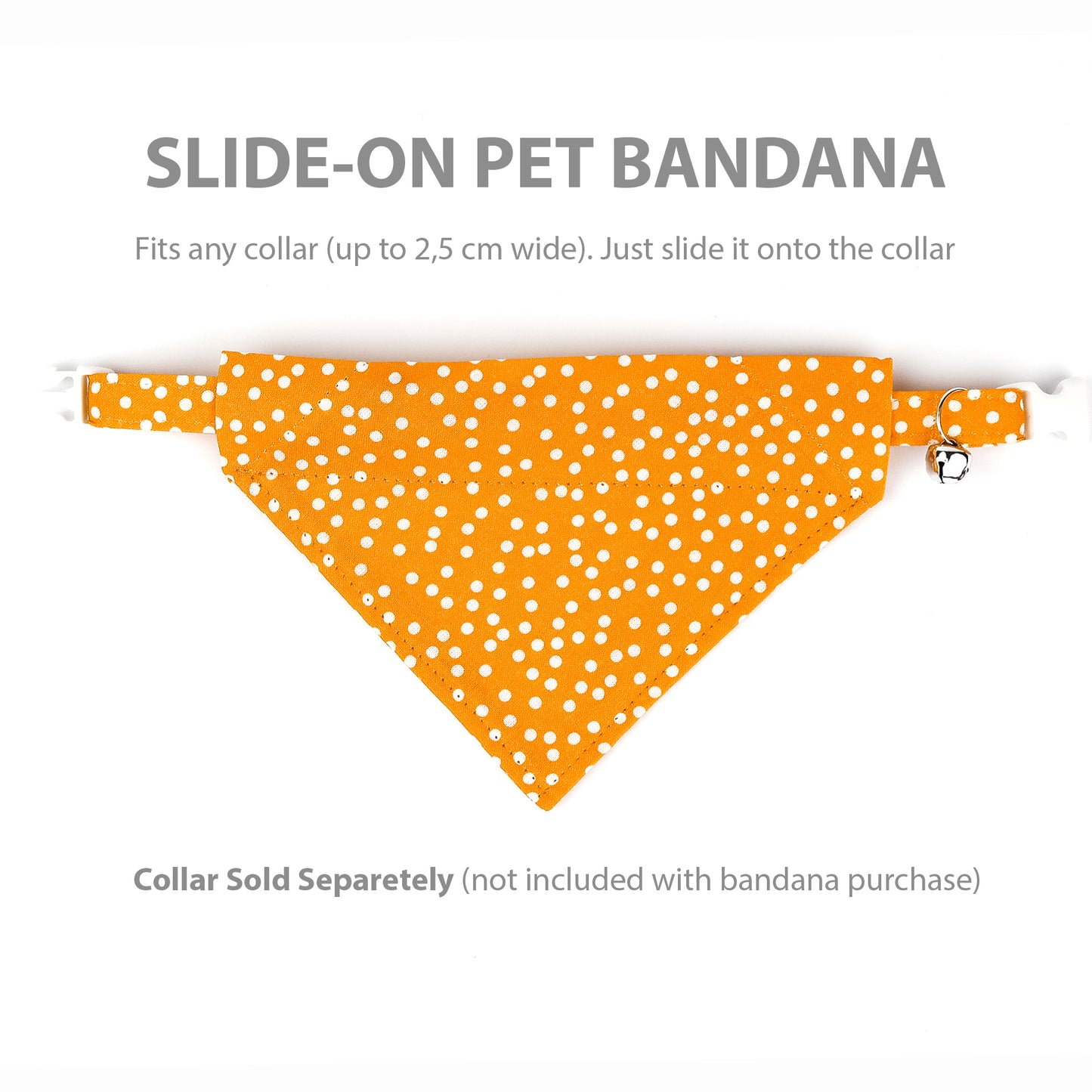 Pet Bandana - "Sunny dots" - Bandana for Cat, Small Dog, Little Pet / Wedding, Winter, Fall, Summer / Slide-on Bandana / Over-the-Collar