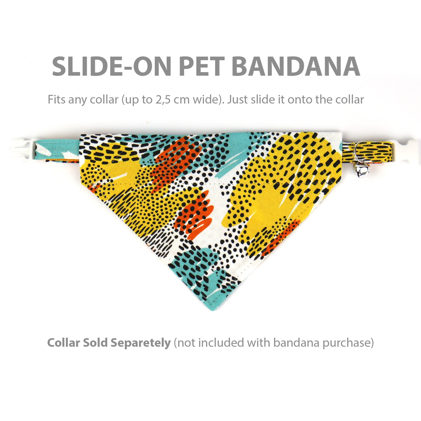 Pet Bandana - "Wild" - Bandana for Cat, Small Dog, Little Pet / Summer, Spring, Winter, Fall, Wedding / Slide-on Bandana / Over-the-Collar