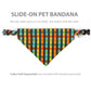 Pet Bandana - "Colorful Plaid " - Bandana for Cat, Small Dog, Little Pet / Summer, Spring, Winter, Fall, Wedding / Slide-on Bandana