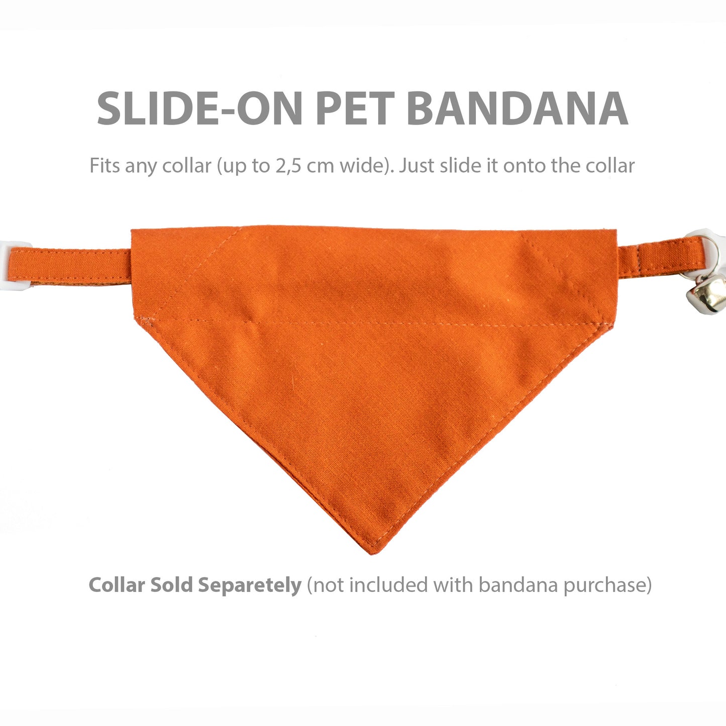 Pet Bandana - "Ginger" - Bandana for Cat, Small Dog, Little Pet / Wedding, Winter, Fall, Summer / Slide-on Bandana / Over-the-Collar