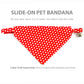 Pet Bandana - "Red Dots" - Bandana for Cat, Small Dog, Little Pet / Wedding, Winter, Fall, Summer / Slide-on Bandana / Over-the-Collar