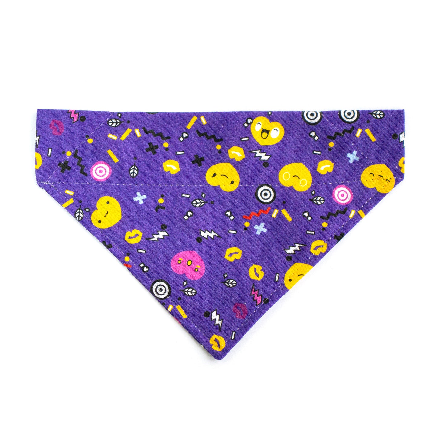 Pet Bandana - "Purple-hearts" - Bandana for Cat, Small Dog, Little Pet / Wedding, Winter, Fall, Summer / Slide-on Bandana / Over-the-Collar