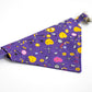 Pet Bandana - "Purple-hearts" - Bandana for Cat, Small Dog, Little Pet / Wedding, Winter, Fall, Summer / Slide-on Bandana / Over-the-Collar