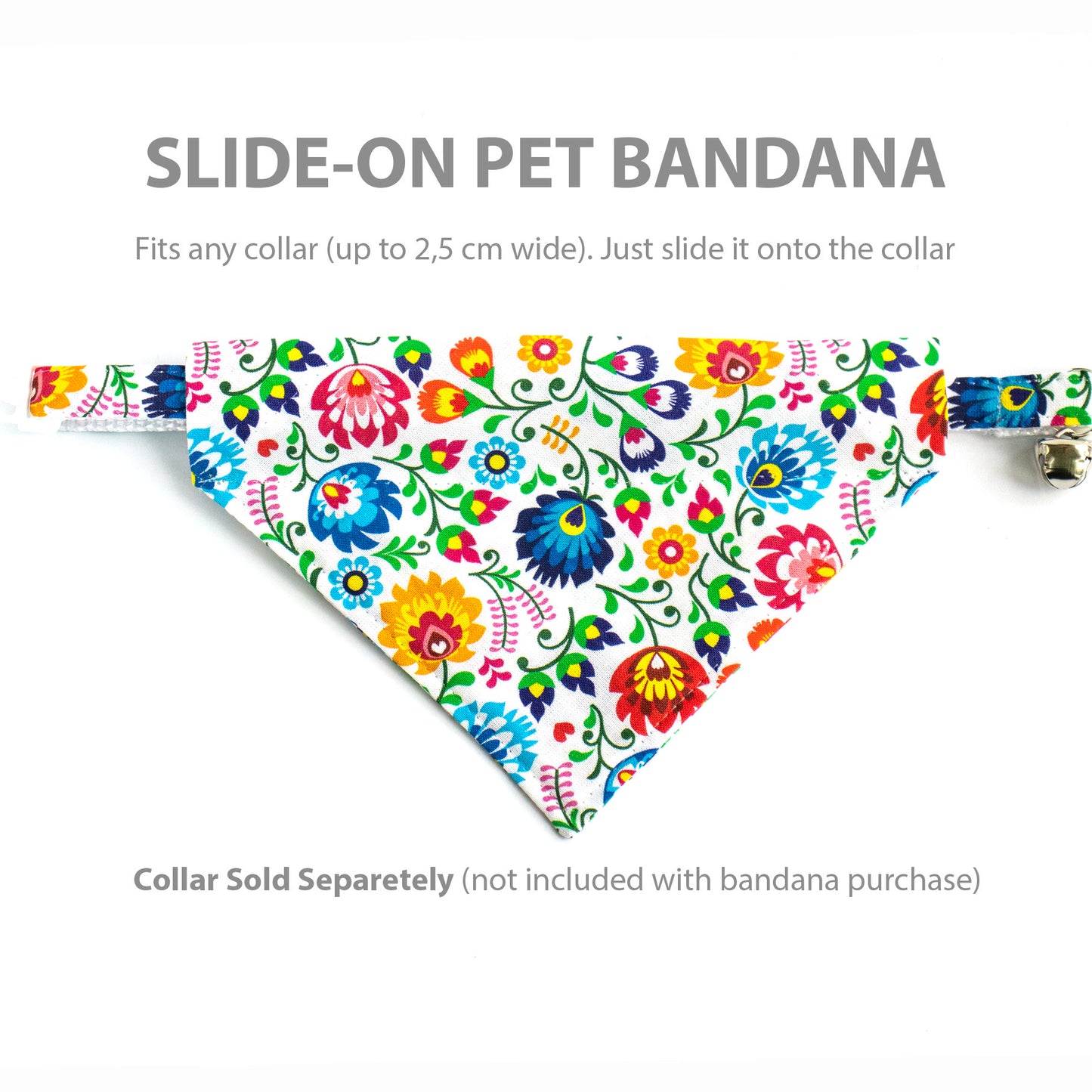 Pet Bandana - "Polish folk" - Bandana for Cat, Small Dog, Little Pet / Wedding, Winter, Fall, Summer / Slide-on Bandana / Over-the-Collar