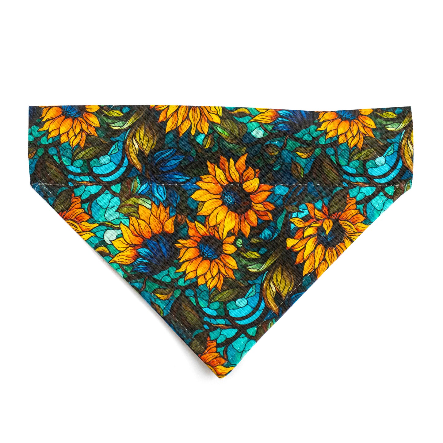 Pet Bandana - "Sunflowers" - Bandana for Cat, Small Dog, Little Pet / Wedding, Winter, Fall, Summer / Slide-on Bandana / Over-the-Collar