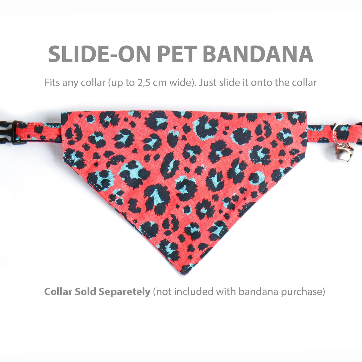 Pet Bandana - "Pink Leopard" - Bandana for Cat, Small Dog, Little Pet / Wedding, Winter, Fall, Summer / Slide-on Bandana