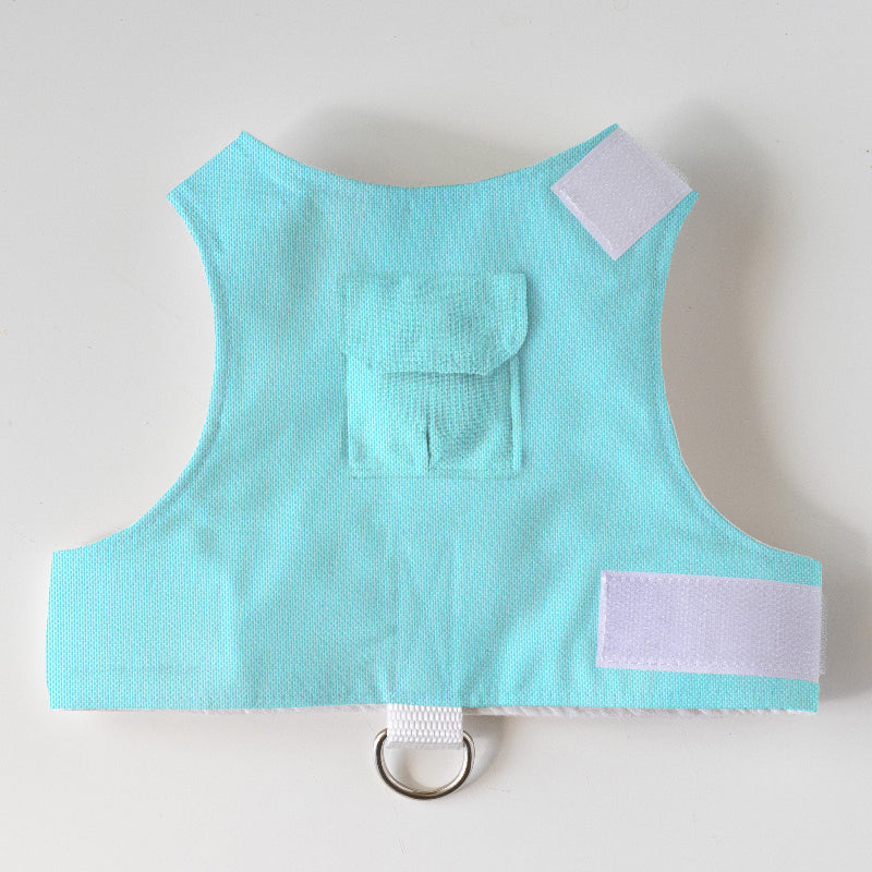 Escape proof cat harness with adjustable velcro straps and leash D-ring, safety harness for cats