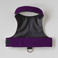 Escape proof purple cat harness with adjustable hook-and-loop fastener straps and leash D-ring, safety harness for cats