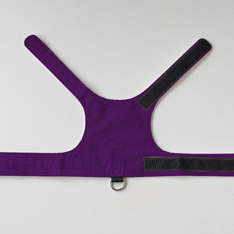 Escape proof purple cat harness with adjustable velcro straps and leash D-ring, safety harness for cats