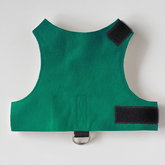 Escape proof green cat harness with adjustable velcro straps and leash D-ring, safety harness for cats