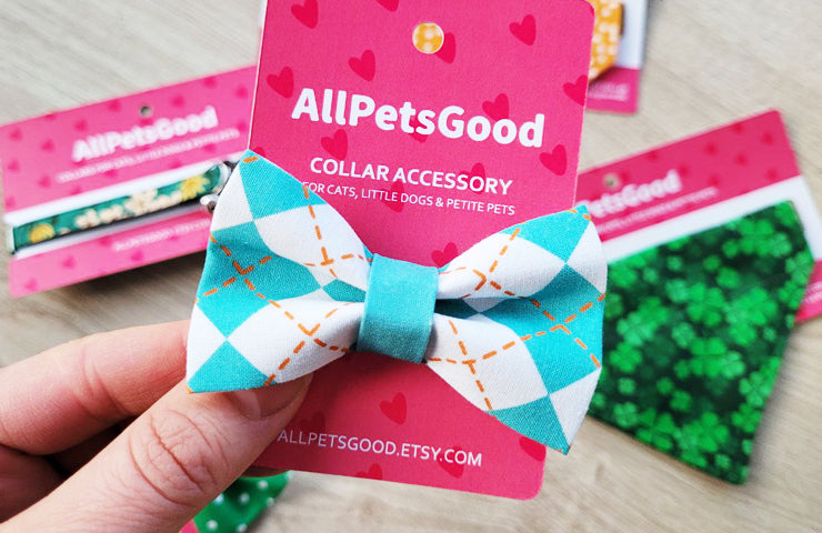 Pet Collar - "Colorful Plaid" - Cat Collar Breakaway /Non Breakaway / Cat, Kitten, Small Dog, Little Pets Sizes