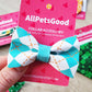 Pet Bow Tie - "Four-leaf clover" - Cotton Bow Tie for Pet Collar / St Patricks Day/ Shamrock/ Cat, Kitten, Small Dog, Little Pets