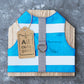 Difficult to escape high visibility water-repellent safety cat harness with reflective stripes. Sky blue