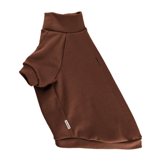 Chocolate brown cotton sweater for Cat. Shirt for Sphynx and all cats breeds
