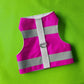 Difficult to escape high visibility water-repellent safety cat harness with reflective stripes. Magenta