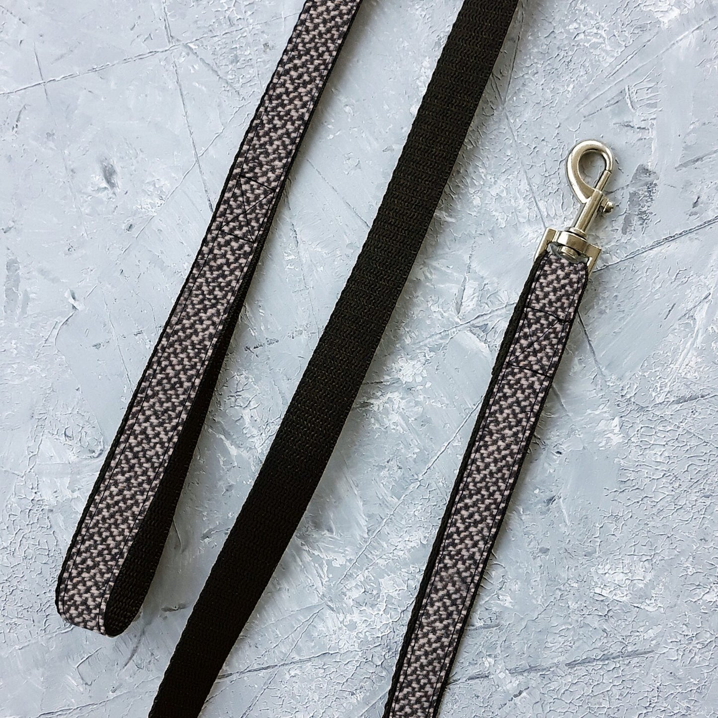 Tweed leash for cat. Black and White. 8 feet