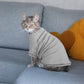 Gray cotton sweater for Cat. Shirt for Sphynx and all cats breeds