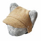 Yellow herringbone tweed hat for cat