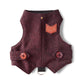 Difficult to escape burgundy cat harness with leather patch. Personalization is available