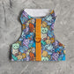 Difficult to escape and safety cat harness. Breathable cotton vest with color animals print