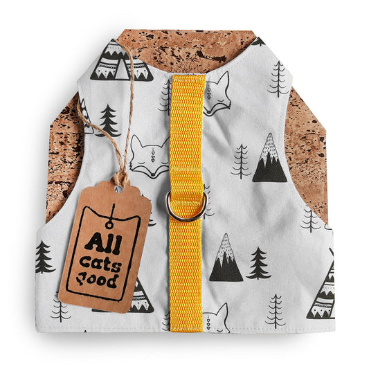 Cute Woodland Design on the Allcatsgood Escape Proof Cat Harness. Enjoy Worry-Free Walks with Our Secure & Adorable Pet Gear!