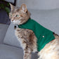 Difficult to escape green cat harness. Christmas vest