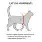 Difficult to escape personalized reflective cat harness with yellow stripes