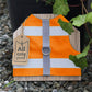 Difficult to escape high visibility water-repellent safety cat harness with reflective stripes. Juicy orange